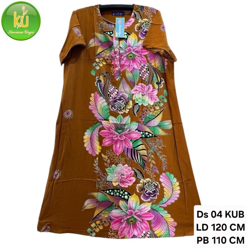 DASTER BATIK KENCANA UNGU LABEL BIRU ORIGINAL LENGAN PENDEK TERBARU MODEL BUSUI FRIENDLY KATUN RAYON