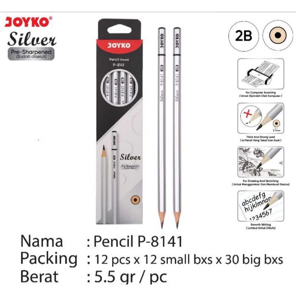 

Pensil Pencil Joyko P-8141 2B (12 Pcs)