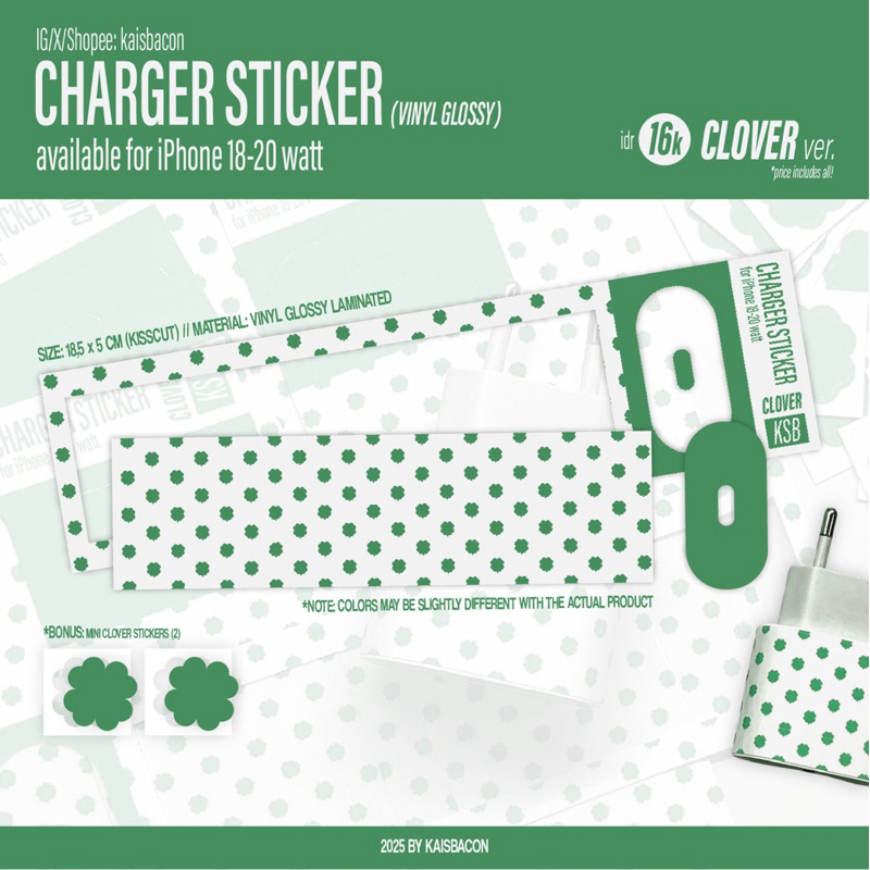 

[READY] CLOVER phone charger sticker | by kaisbacon
