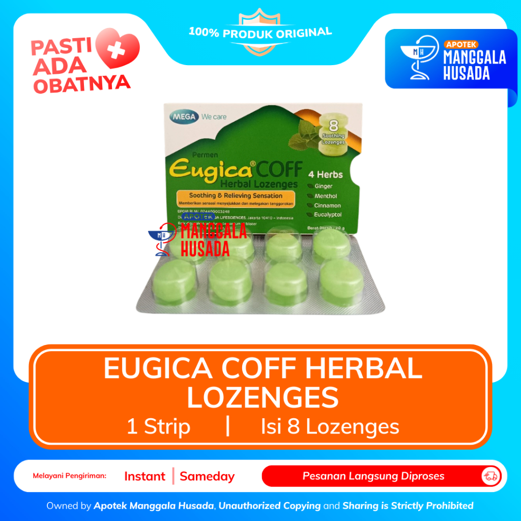 EUGICA COFF HERBAL LOZENGES PER STRIP @ 8 LOZENGES