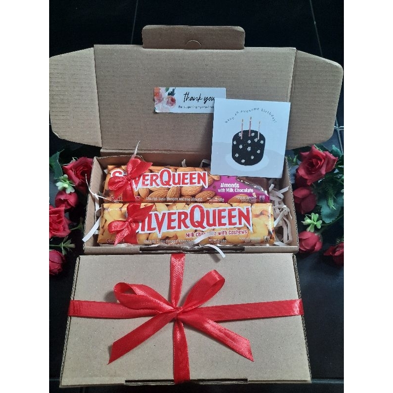

coklat silverqueen gift box,kado ultah/wisuda/anniversary/valentine