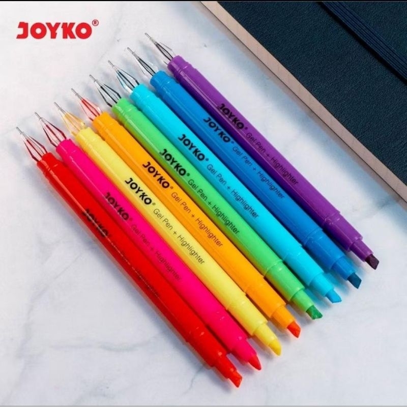 

Color Gel Pen Pena Jel + Highlighter Penanda Joyko GPC-277 8 Warna highlighter joyko GPC 277