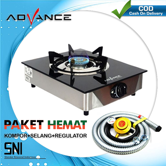 Advance Kompor Gas Kaca GB 101 K / Kompor Gas 1 Tungku / Kompor Kaca 1 Tungku Advance Tempered Glass