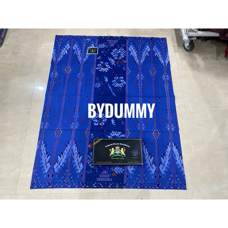 Sarung Goyor Halus Samarinda merk JNH jumbo harum biru kembang motifnya mirip lamiri grosir murah pe