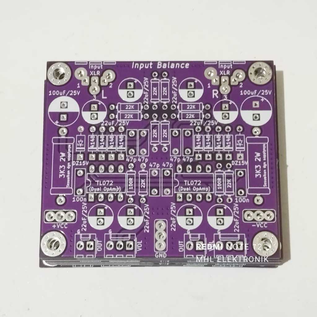 PCB Balance Input Stereo Fiber Double Layer PCB INPUT BALANCE STEREO