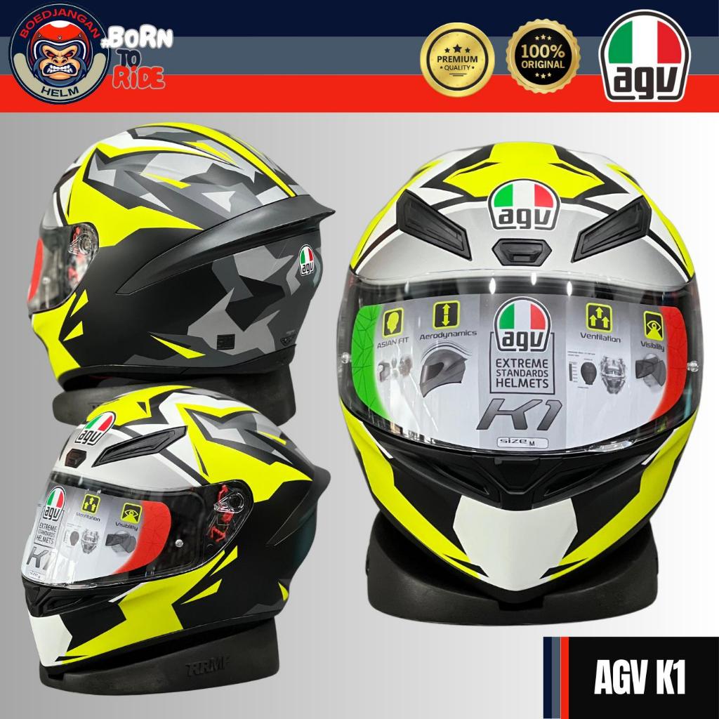 AGV HELM K1 GRAPICH - JOAN MIR 2018 - MATT BLACK - AGV ORIGINAL K1 - HELM AGV FULL FACE
