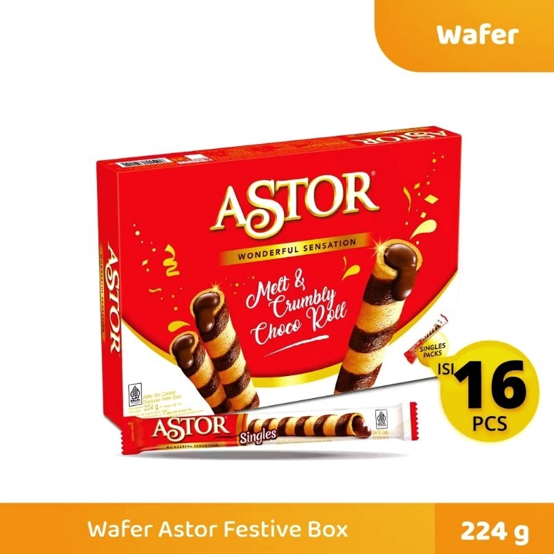 

ASTOR FESTIVE Wafer stick coklat BOX 224 gram