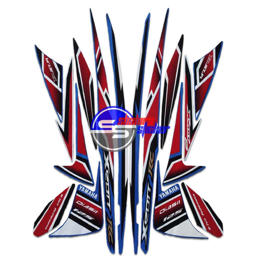 STRIPING MOTOR XEON RC 125 FI 2013 BIRU STANDAR FULLSET