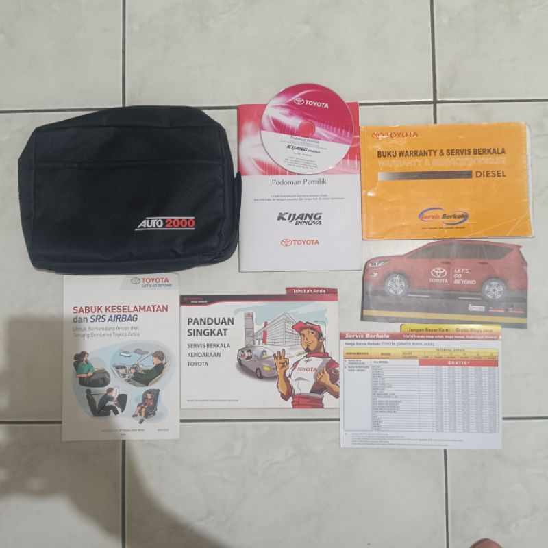 Buku Pedoman Pemilik + CD VCD/Manual book Toyota Kijang Innova Reborn 2015-Sekarang Free tas Origina
