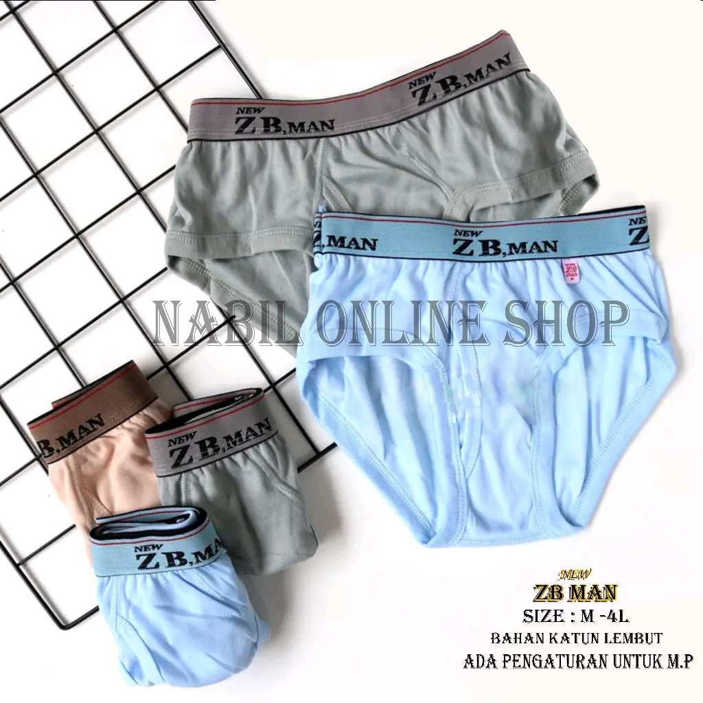 Grosir [ 6pc ] CD ZB MAN BOXER Jumbo | Celana Dalam Pria ZB MAN Kerut Sempak Karet Boxer Berkualitas