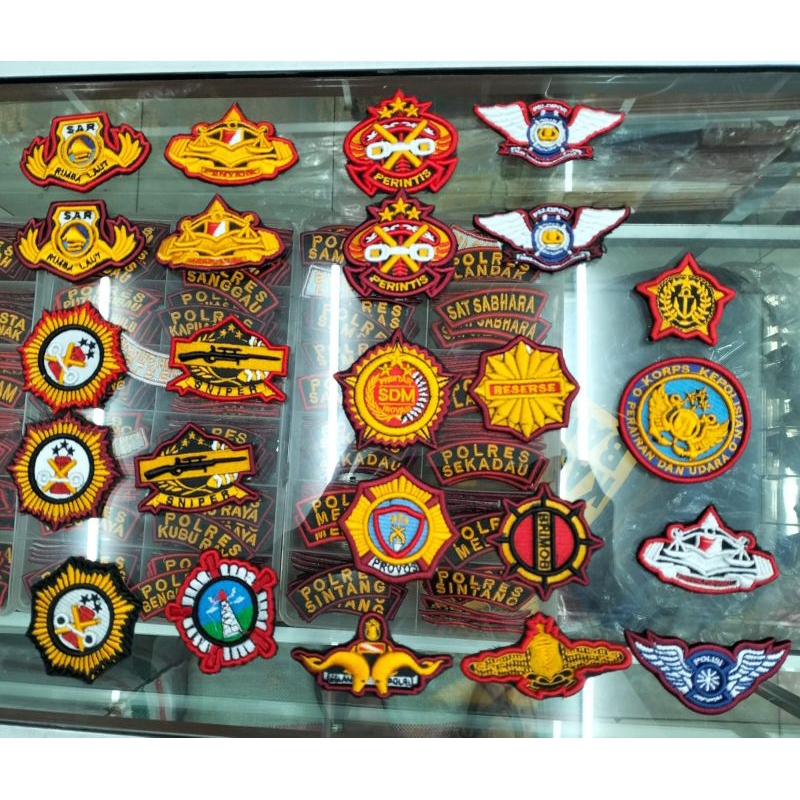 Atribut POLRI POLISI Bordir Timbul