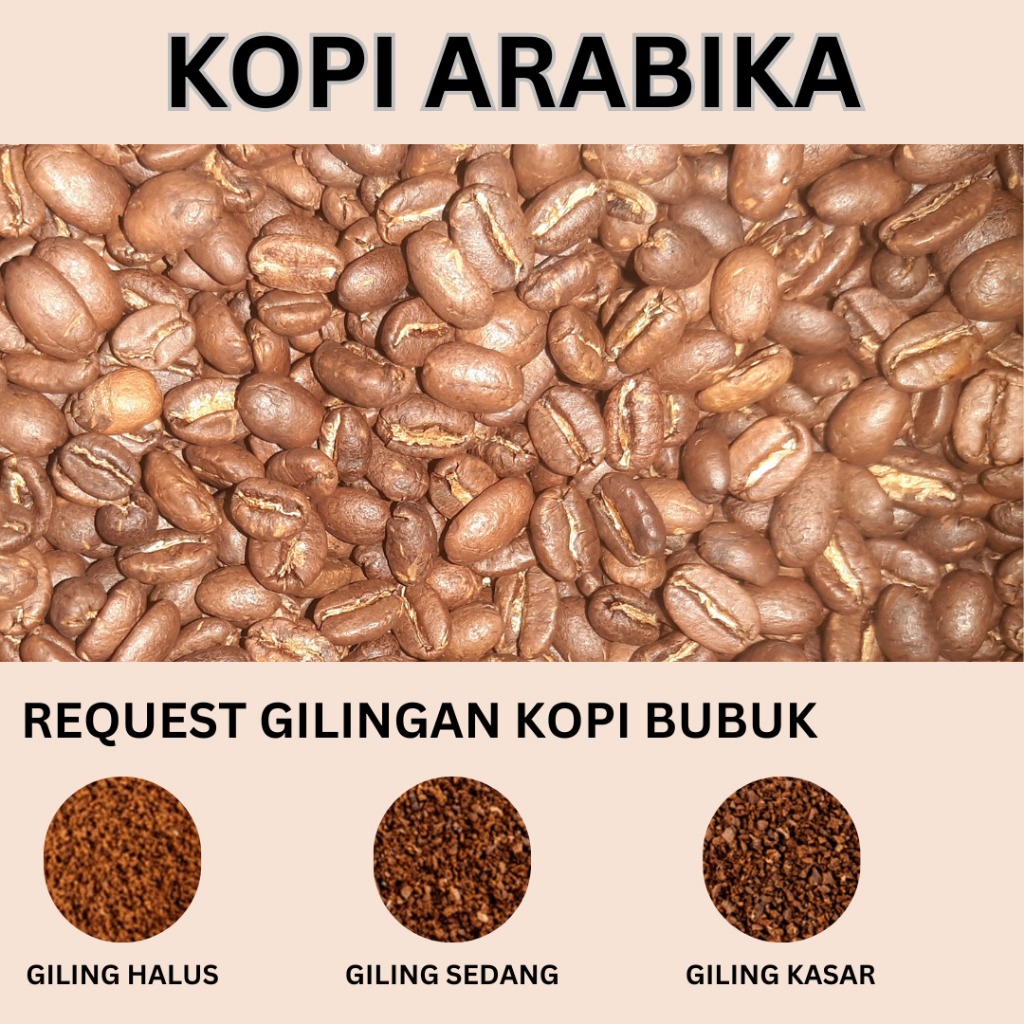 

Kopi Arabica Komersil 250 gram | Biji / Bubuk Kopi Full Arabika Komersil