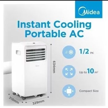 AC PORTABLE MIDEA 1/2 PK MPHA-05CRN7 0.5 PK