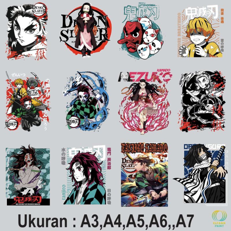 

Dtf Stiker Sablon Setrika Gambar Anime Demon Slayer 4 Ukuran A3 A4 A5 A6 A7 Tinggal Tempel Atau Press