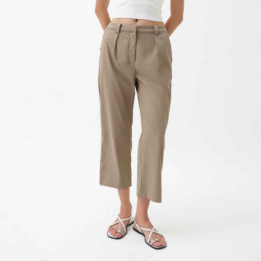 Mississippi Darted Trousers Celana Wanita Panjang LIN000701M Cokelat