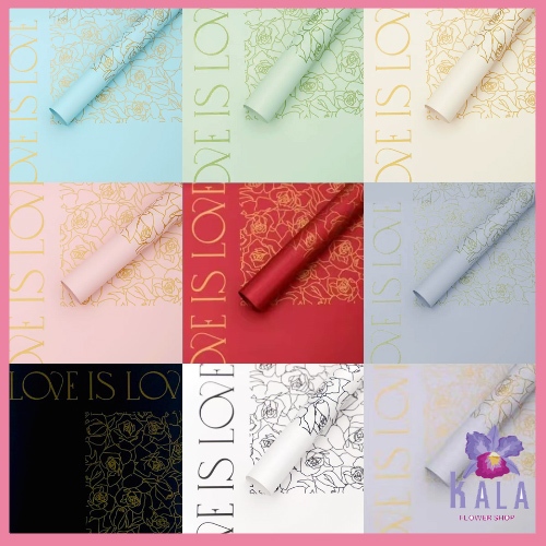 

Kertas buket bunga motif love is love flower wrapping cellophane paper KB6165