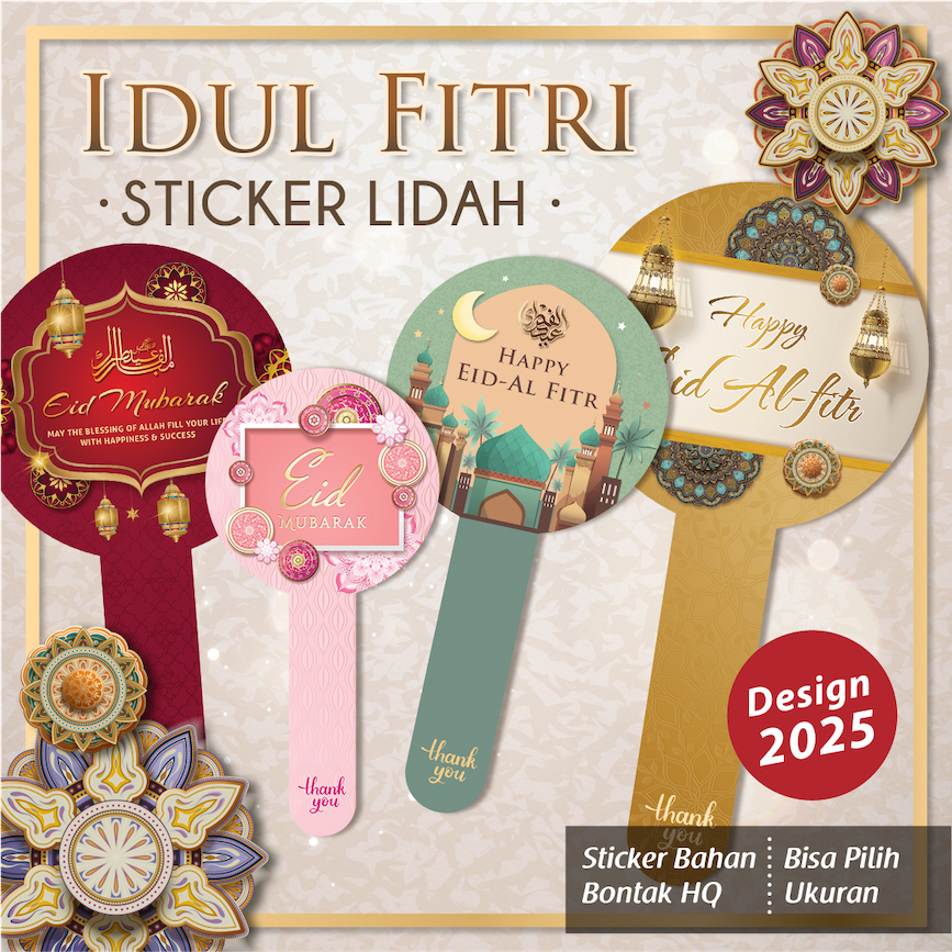 

[Isi 42-70] Sticker Lidah Idul Fitri/ Sticker Ribbon Lebaran/ Sticker Toples