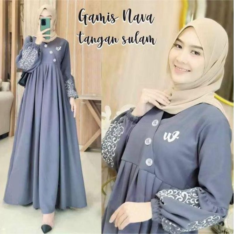 Gamis Nova bordil tangan balon bordil