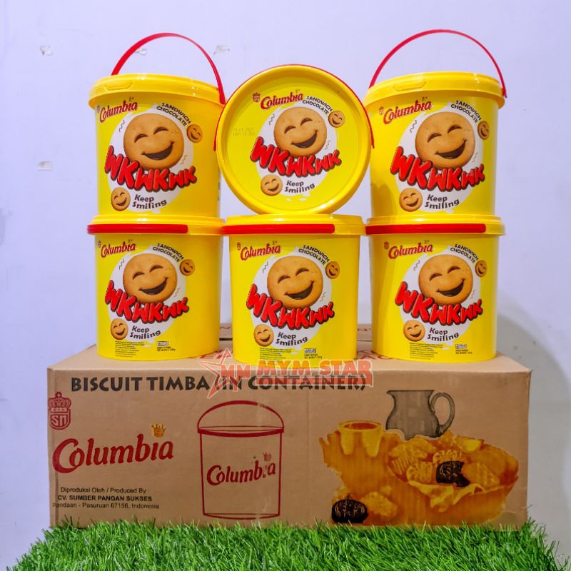 

(1 DUS) Columbia Sandwich Chocolate Wkwkwk Keep Smiling Biscuits Toples Timba 350g isi 6