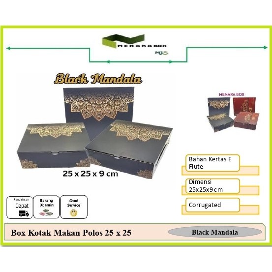 

Box Tart,Bolu,Puding Elegan Warna Motif Mandala Bahan E Flute Cover Duplex