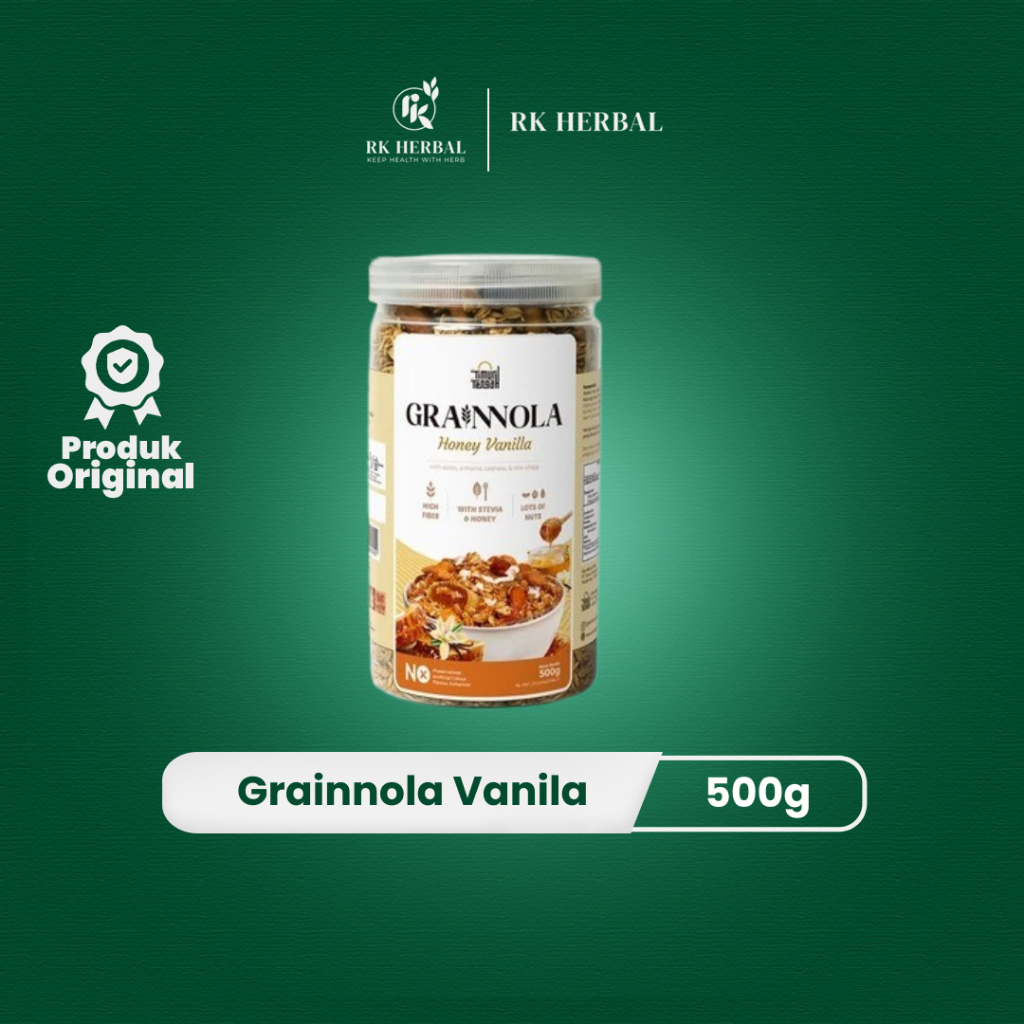 

GRAINNOLA - Granola Tinggi Serat Vanilla and Honey 500 Gram dan 250 Gram