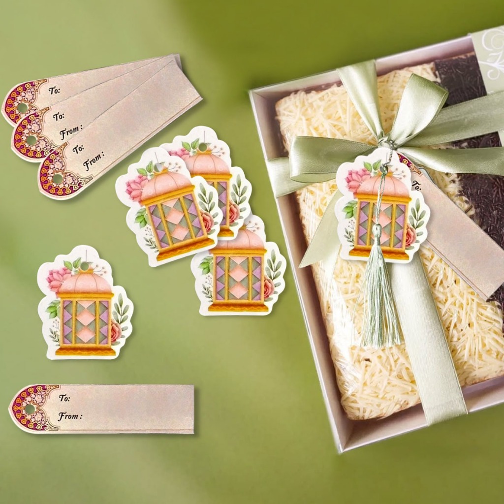 

Hangtag Label 145 Edisi Lebaran| Dekor Dus Kue| Gantungan Dus Kue (1 bal 250 Pcs)