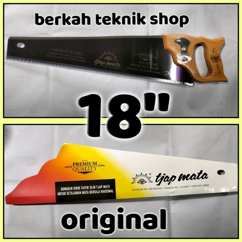 GERGAJI KAYU TJAP MATA 18" KUNING (quality premium) meteran pahat kayu kikir palu lot gegep pasekon 
