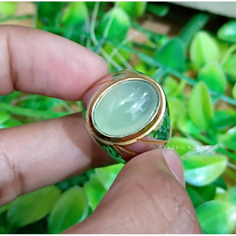 CINCIN BATU AKIK NATURAL ANGGUR HIJAU ORIGINAL