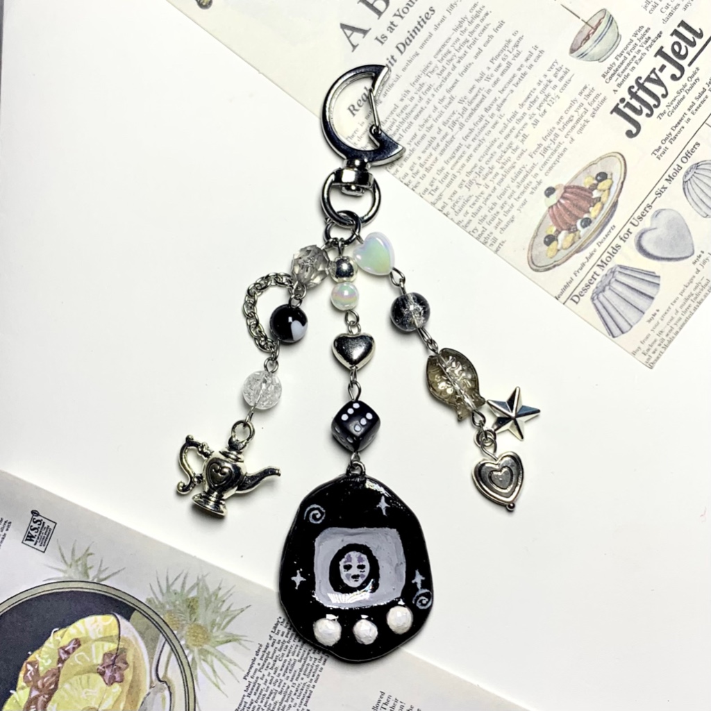 ghibli kaonashi tamagochi clay keychain by COS