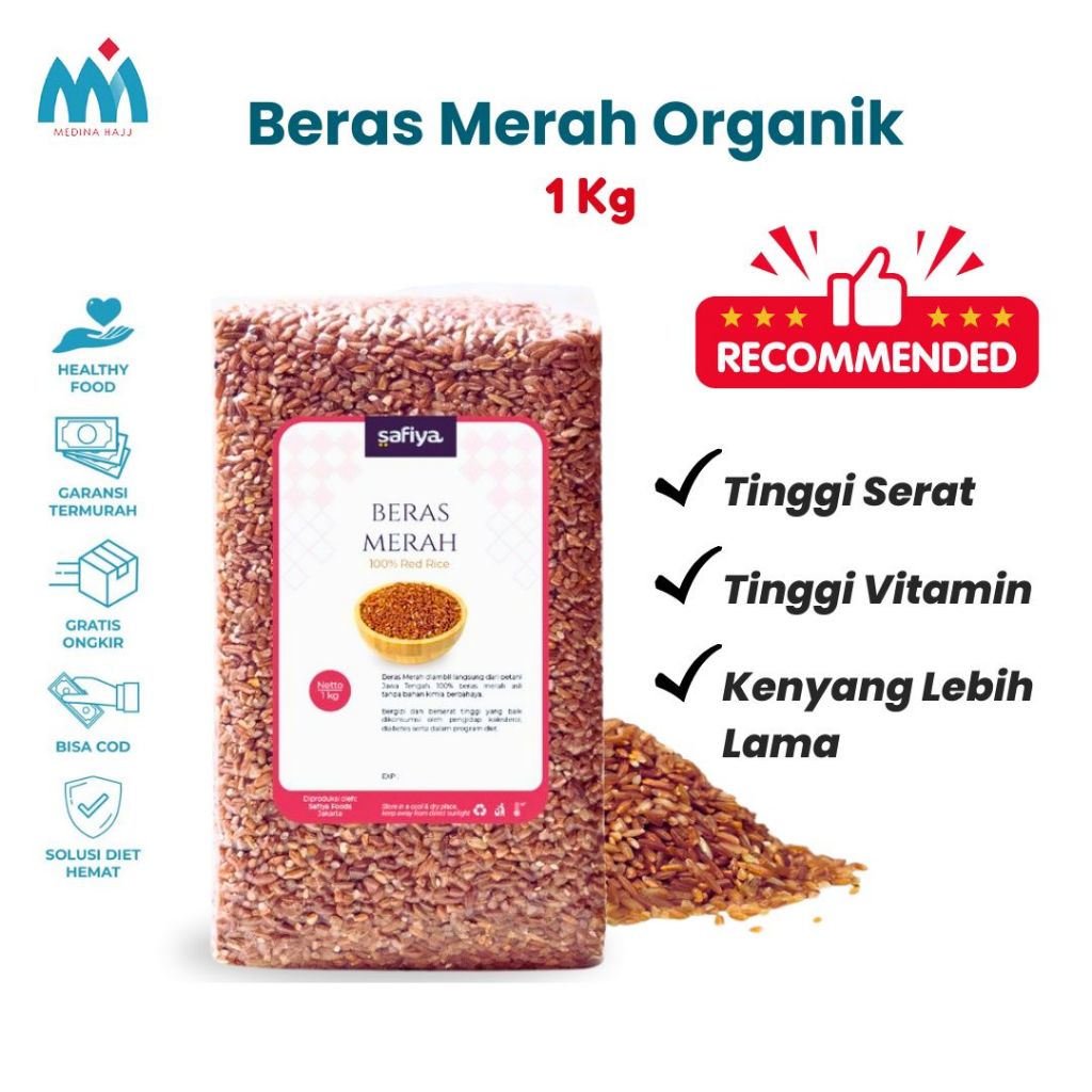 

Beras Merah Organik Safiya 1 Kg - Beras Organik 100% Vacuum Premium