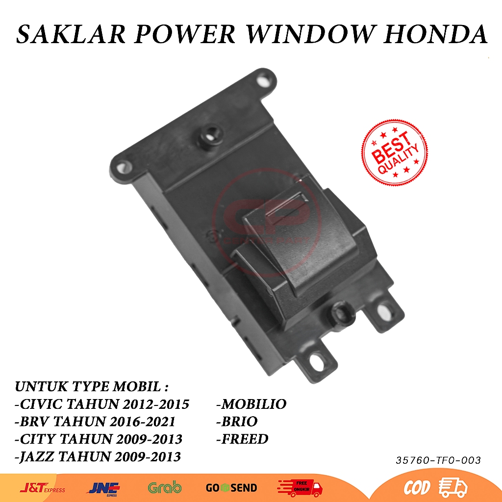 Tombol Switch Saklar Kaca Window Single Tunggal Honda Mobilio Brio Brv City 2009 2010 2011 2012 2013