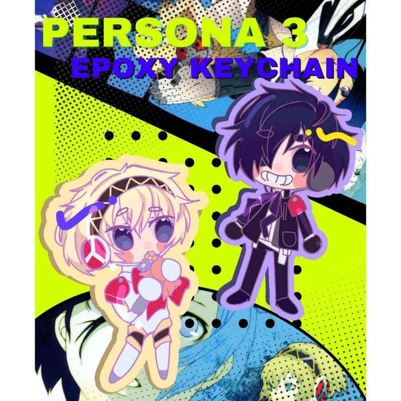 Persona 3 Epoxy Keychain, Makoto Yuki, Aigis