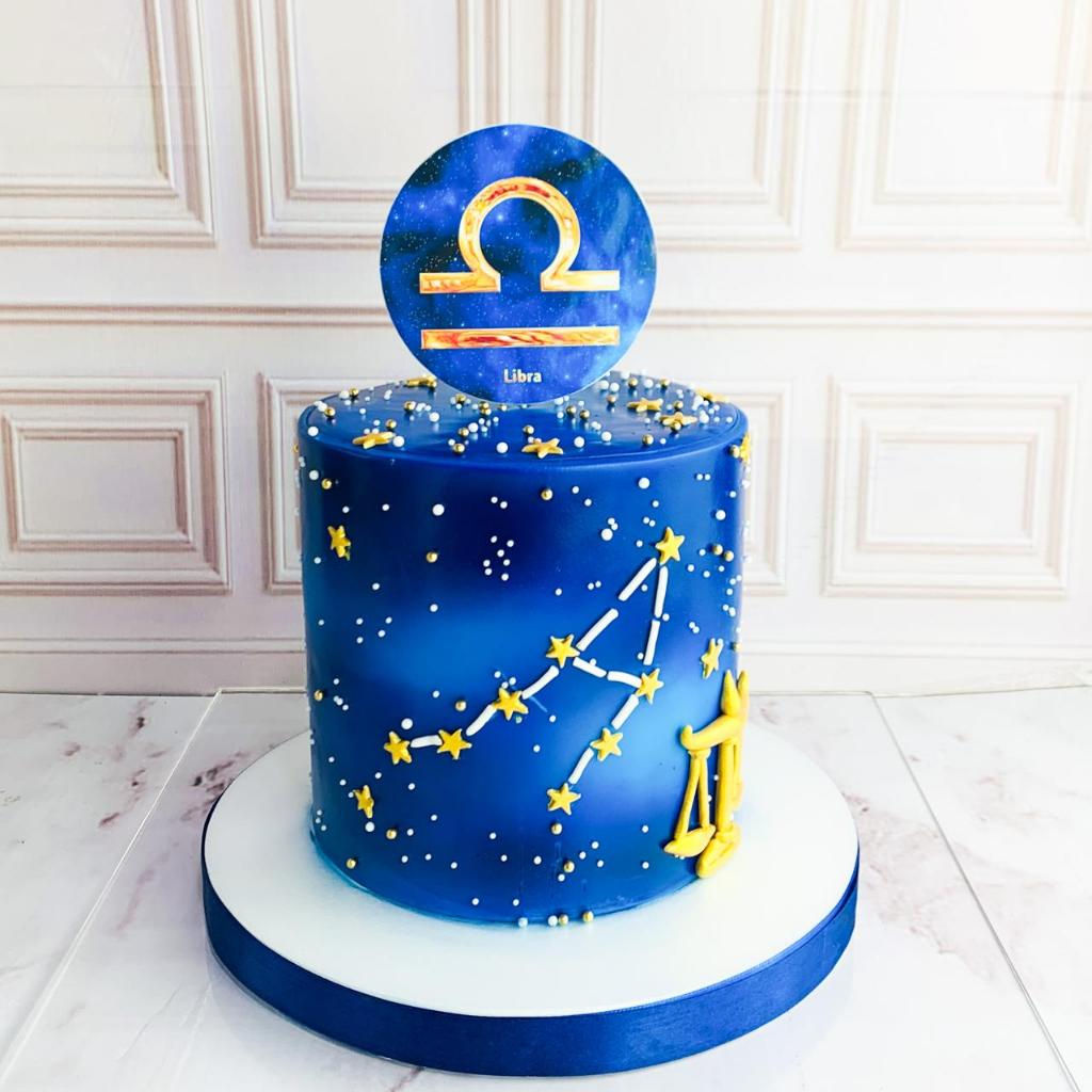 

Kue Ulang Tahun/Birthday cake/Kue Ultah tema Bintang Libra/Kue Tema Libra