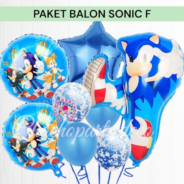 Paket Balon SONIC THE HEDGEHOG F / Dekorasi Ulang Tahun Super Sonic