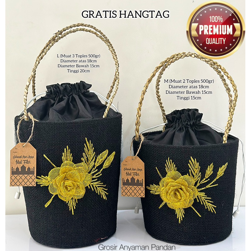 

RB Tas parcel EMBER GONI SULAM BUNGA GOLD GG RARA GRATIS HANGTAG COKLAT tas hampers gift lebaran
