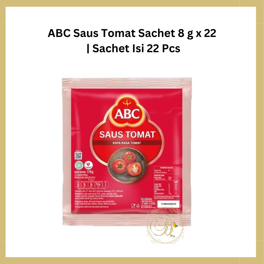 

ABC Saus Tomat Sachet 8 g x 22 | Sachet Isi 22 Pcs