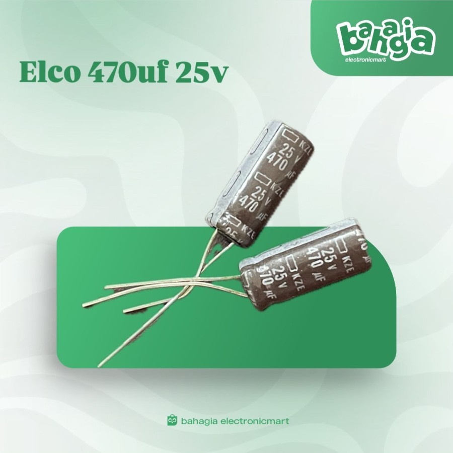 Kapasitor Capacitor ELCO 470uf 25v / 470 uf 25 v / 470uf25v renceng