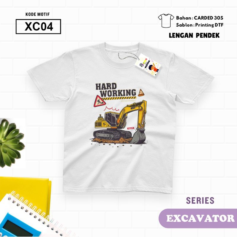 KAOS ANAK MOTIF EXCAVATOR SERIES