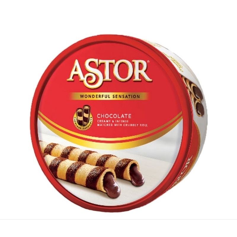 

Astor Wafer Stick Roll Cokelat Kaleng 156 g