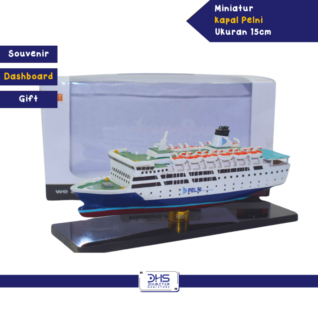 READY STOCK MINIATUR KAPAL PELNI 15CM I GIFT PAJANGAN DASHBORD EVENT SOUVENIR MURAH