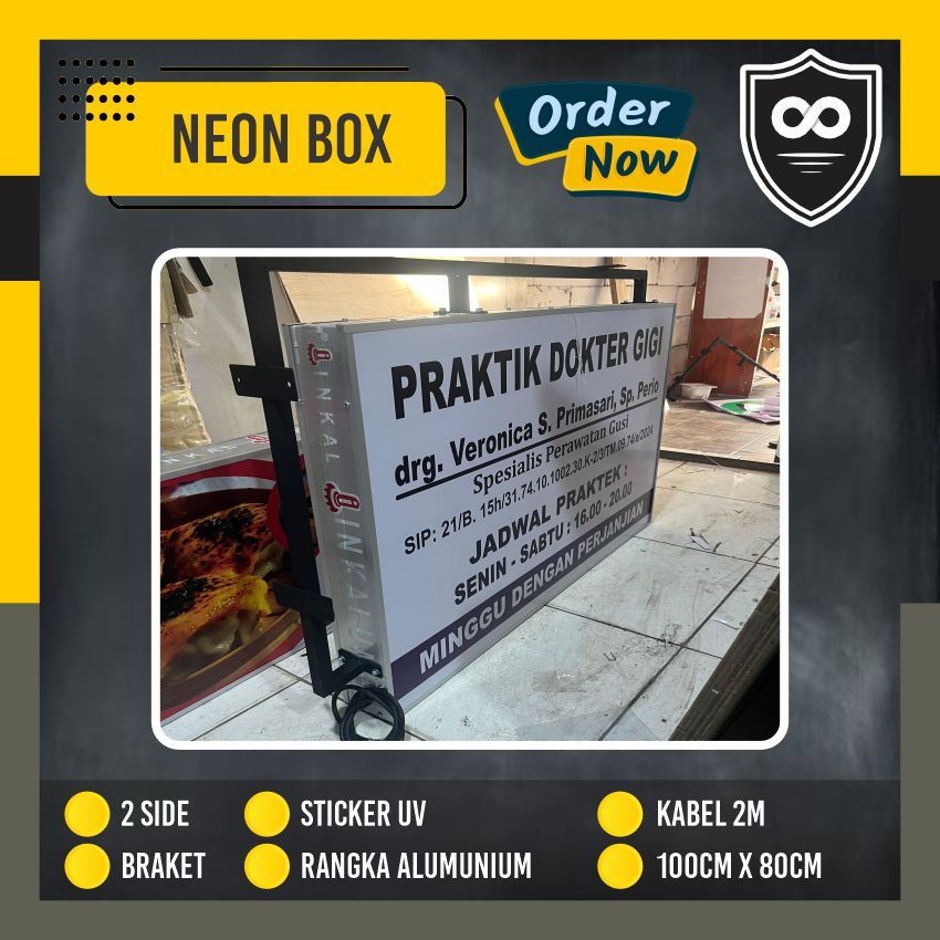 Neon Box Acrylic Ukuran  100x80