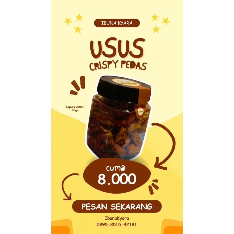

USUS CRISPY PEDAS TOPLES 200ML (80GR)