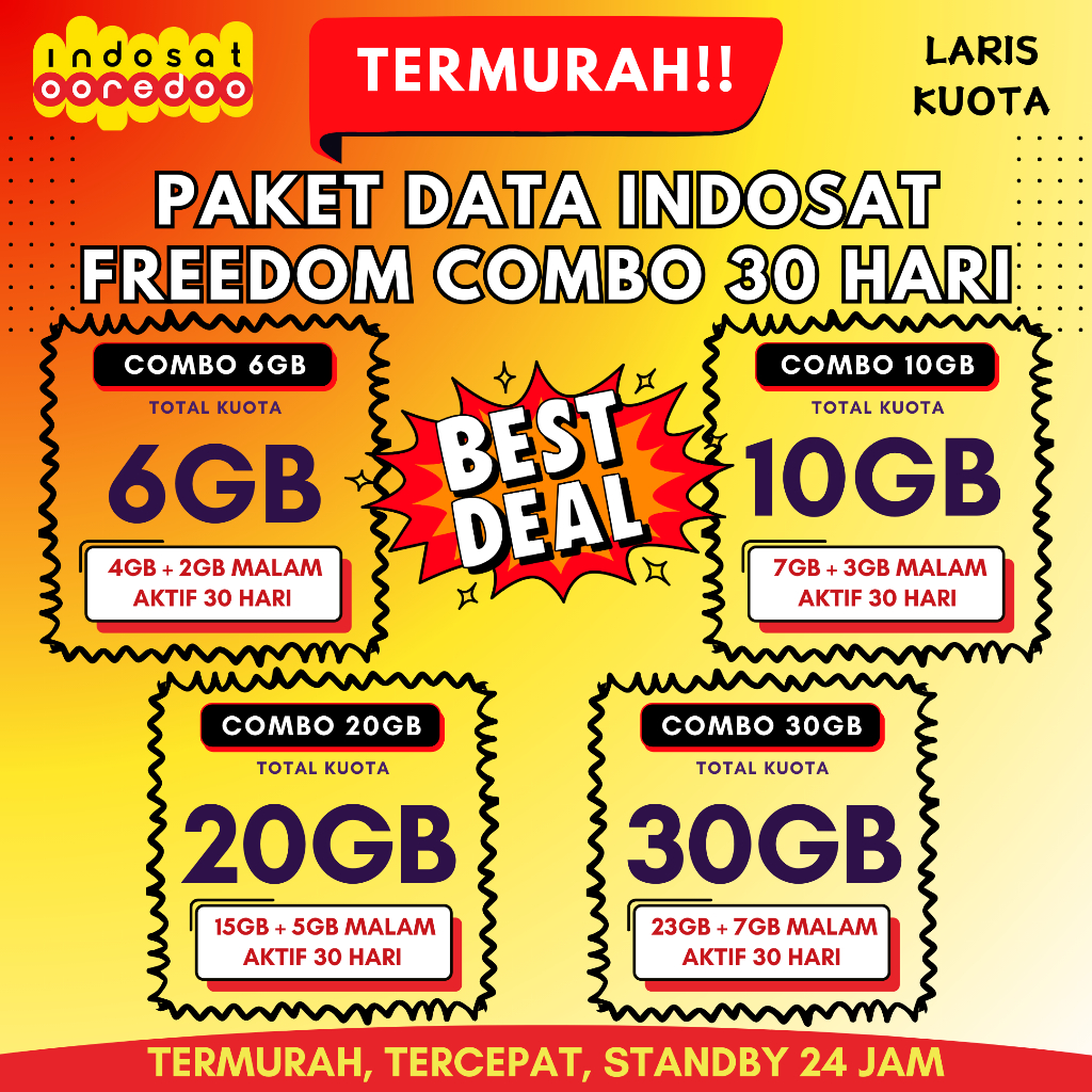 Paket Data Indosat Freedom Combo Bulanan 30 Hari Termurah Kualitas Terbaik