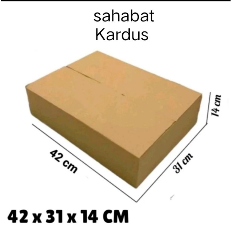 

kardus box Ukuran 42x31x14 cm single wall polos