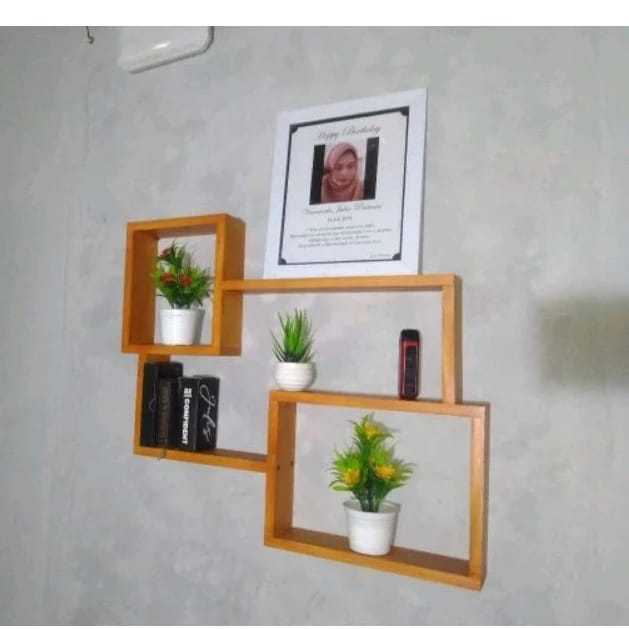 RAK KAYU KOTAK, RAK DINDING KAYU , RAK KAYU AESTETIC, RAK TEMPEL DINDING
