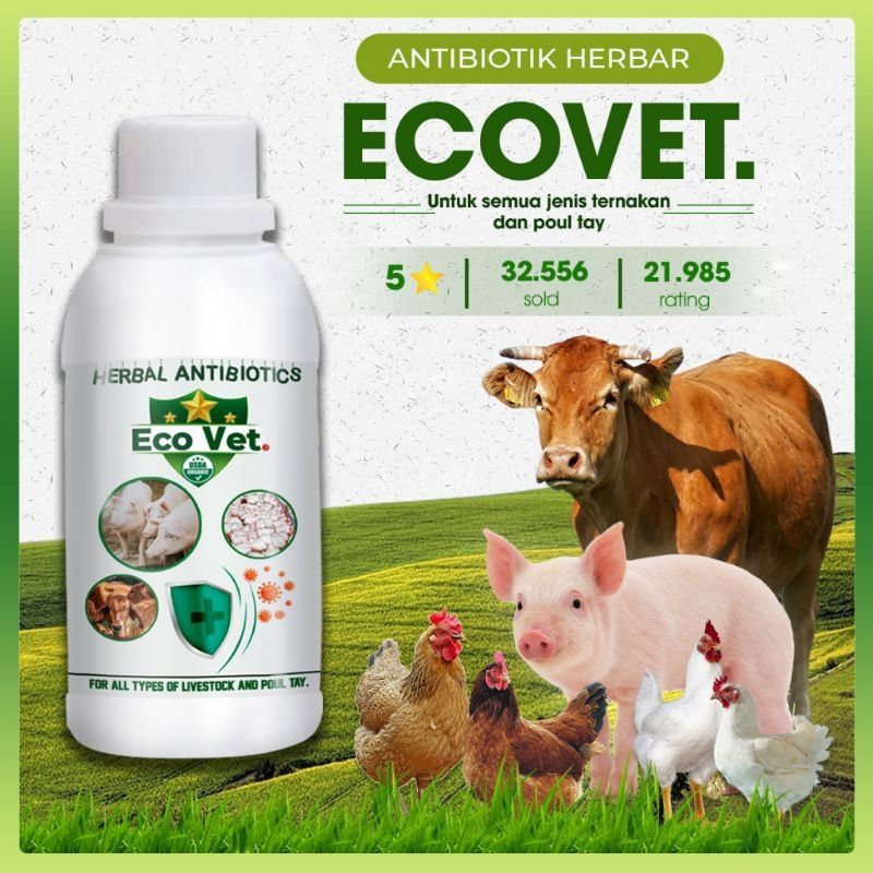 Eco Vet Herbal Antibiotik 200gram - Ecovet by Garden - Ecovet Original 200gram