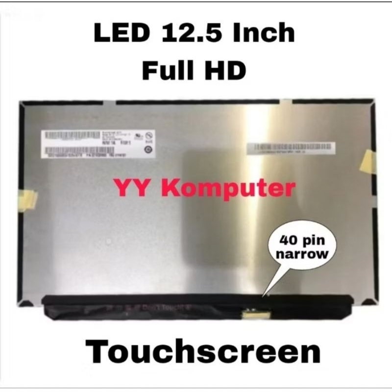 Layar LED LCD Laptop HP EliteBook 820 G4 R125NWF4 Touchscreen