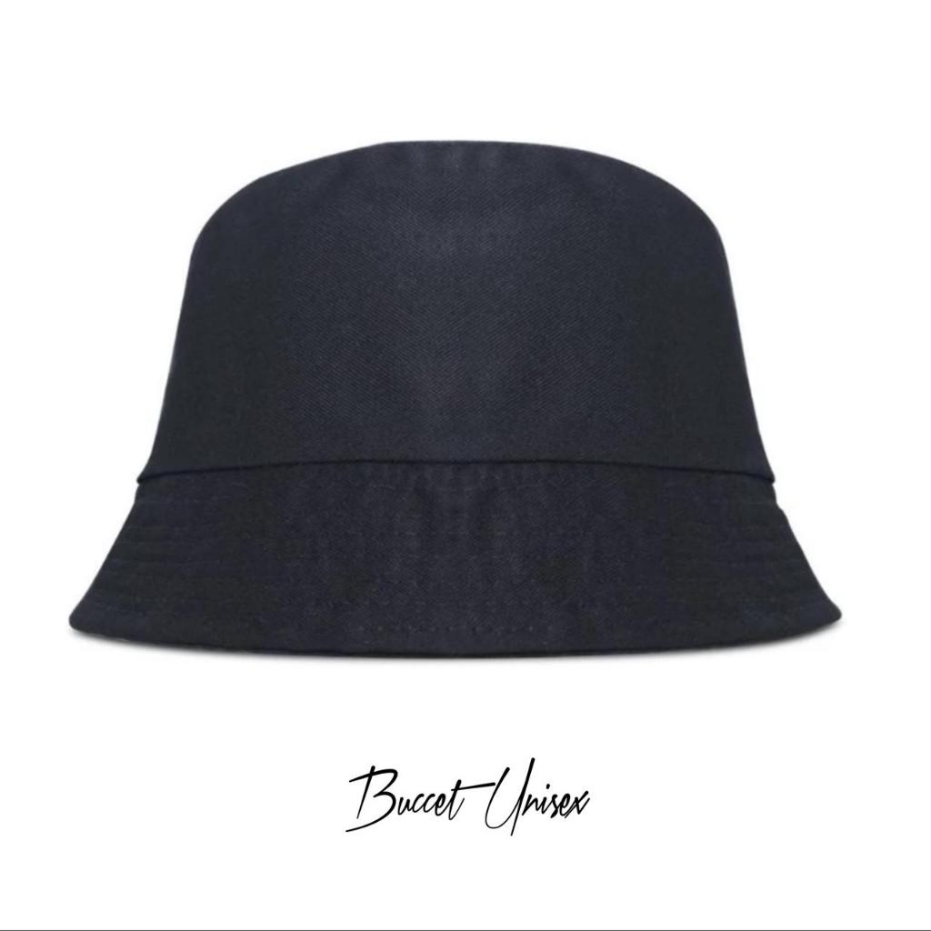 MAXDO - Topi Bucket Hats Hitam Unisex Topi Dewasa Polos Pria Wanita / Fashion Distro,Topi Bucket Pan