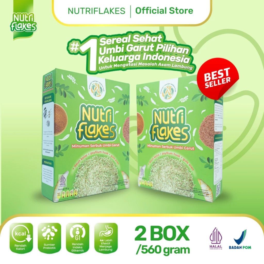 

Nutriflakes Sereal Umbi Garut Asam Lambung Original 2 Box - bisa cod