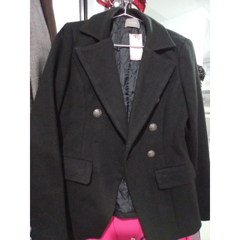 Black Blazer Tweed Wol Balmain Mewah